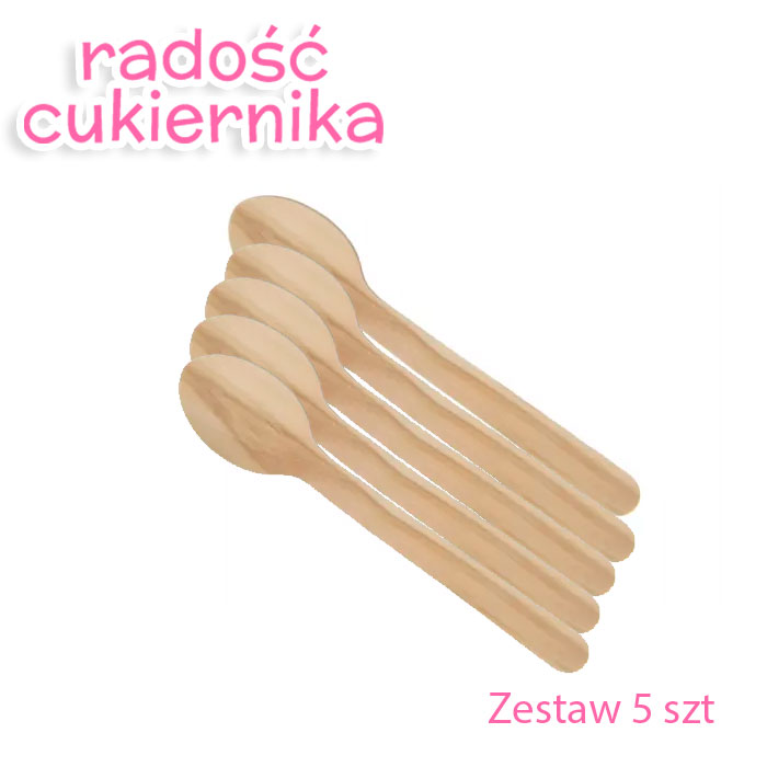 Zestaw łyżek drewniana eko z brzozy 16cm, 5szt 