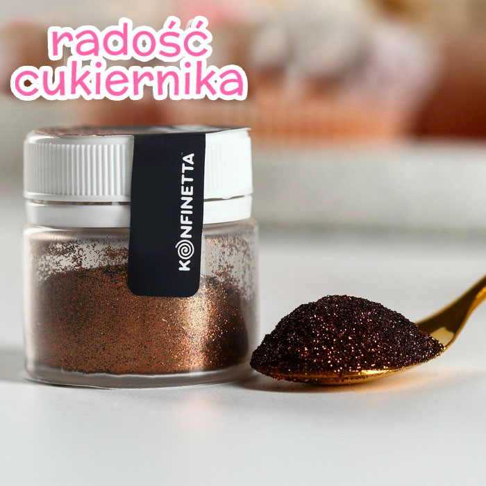 Jadalny brokat drobnej frakcji, brąz, 5 g