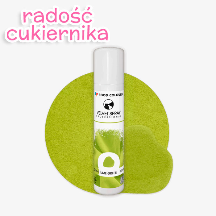 Spray velvet zamsz lime green Food Colours, 100 ml 