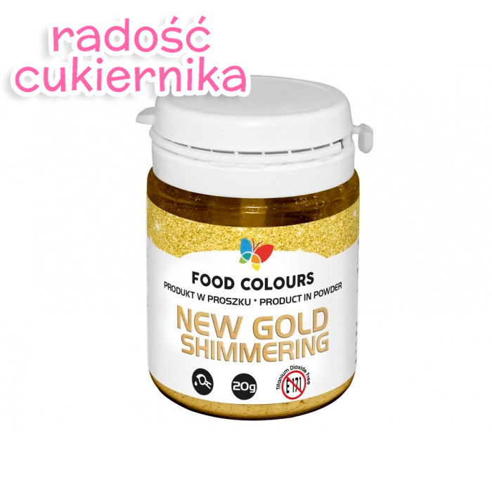 Barwnik spożywczy złoty New Gold Shimmering proszek, Food Colours 20 g