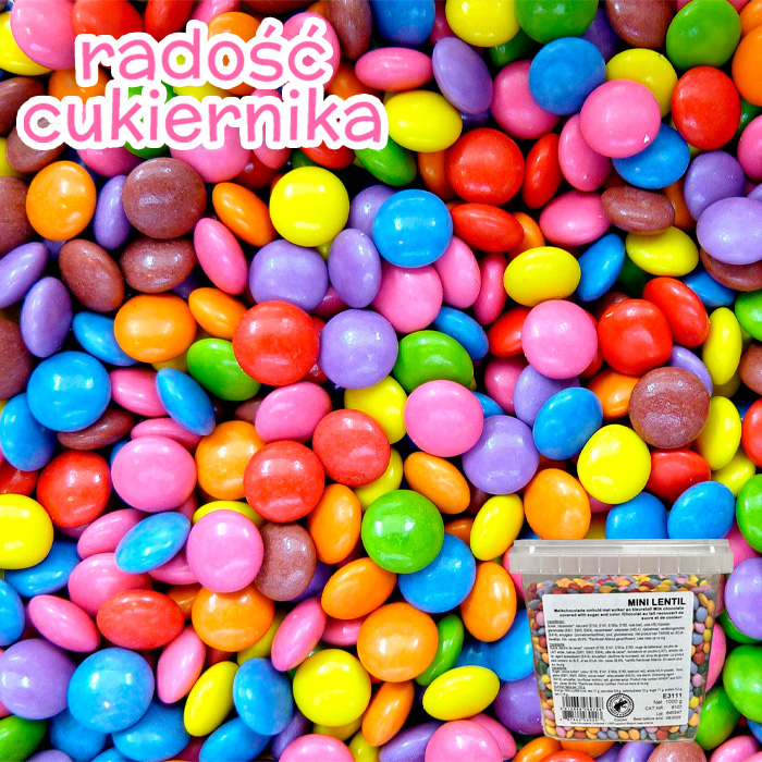 Drażetki czekoladowe kolorowe Mini Lentils, 100 g 