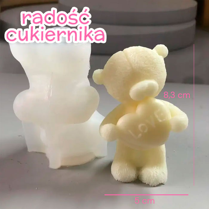 Forma silikonowa 3D Miś, 8,3 cm 