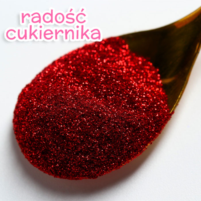 Brokat spożywczy drobnej frakcji, czerwony, 5 gramów