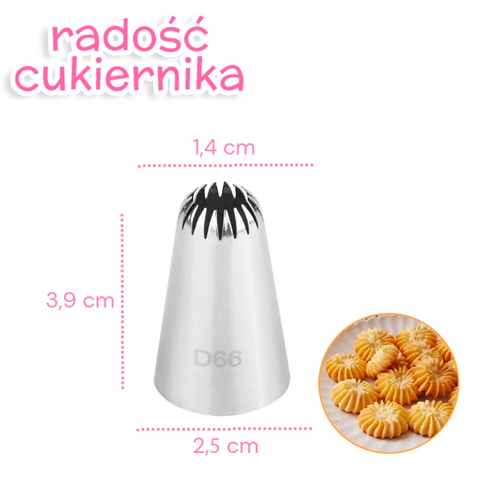 Tylka stal nierdzewna D66, 3,9 cm 