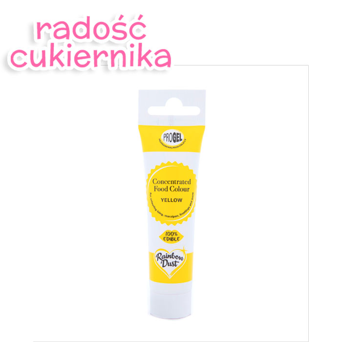 Barwnik spożywczy w żelu ProGel Rainbow Dust yellow, 25 g 
