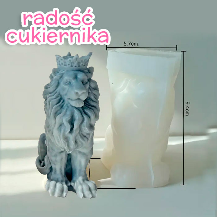 Forma silikonowa Lew 3D, 9,4 cm 