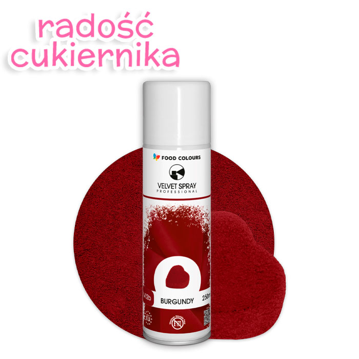 Spray velvet zamsz burgundy Food Colours, 250 ml 