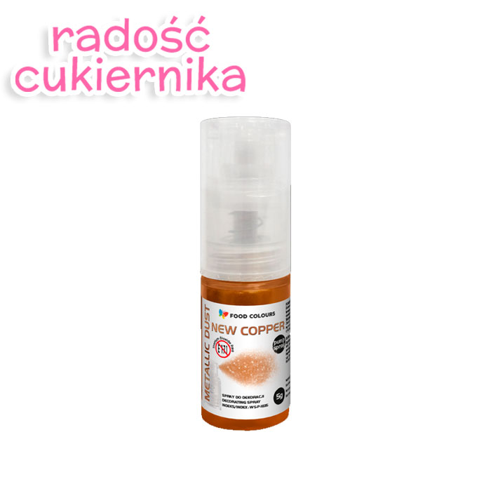 Barwnik spożywczy złoty New copper,pump spray, Food Colours 5 g