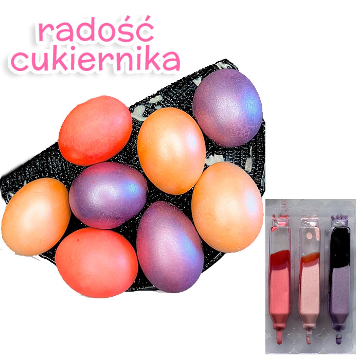 Barwniki do jajek perłowe, 3 kolory 