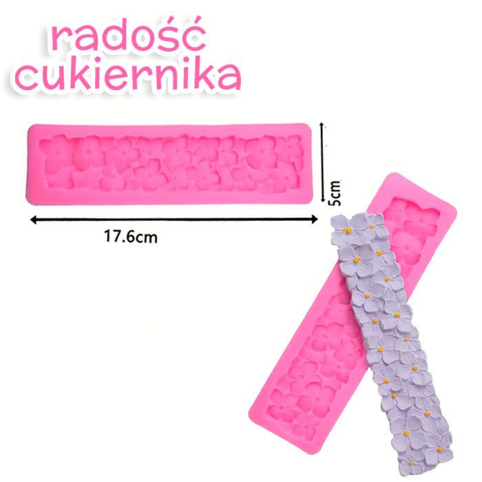 Forma silikonowa "Kwiaty", 17,6 x 5 cm 