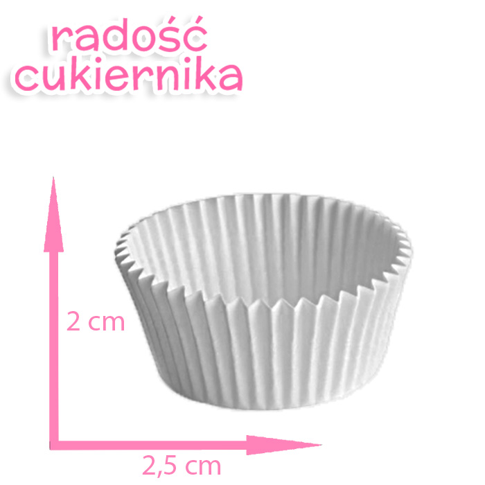  Papilotki do muffinek białe 2 х 2,5 cm, 20 szt 