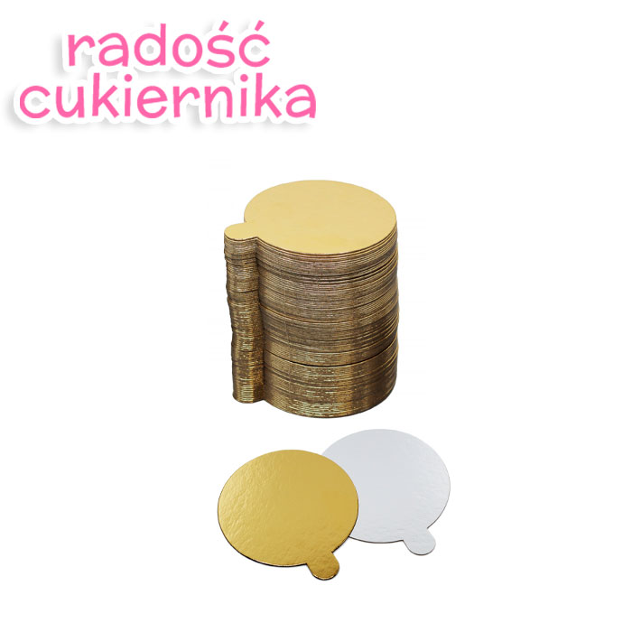  Podkład pod monoporcje złoto-srebrny dwustronny 8 cm 