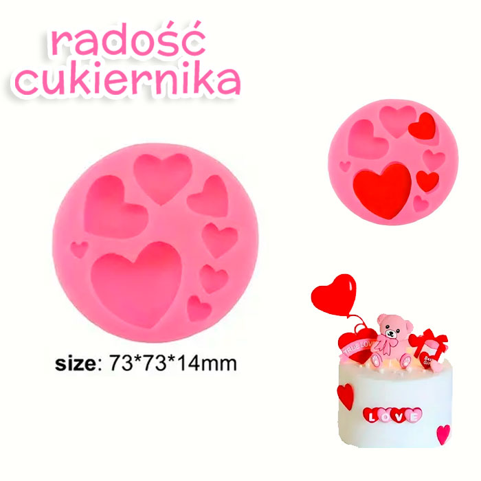 Forma silikonowa "Serce", 8 komórek 