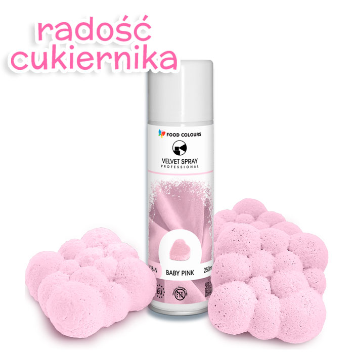Spray velvet zamsz Baby Pink  250 ml Food Colours