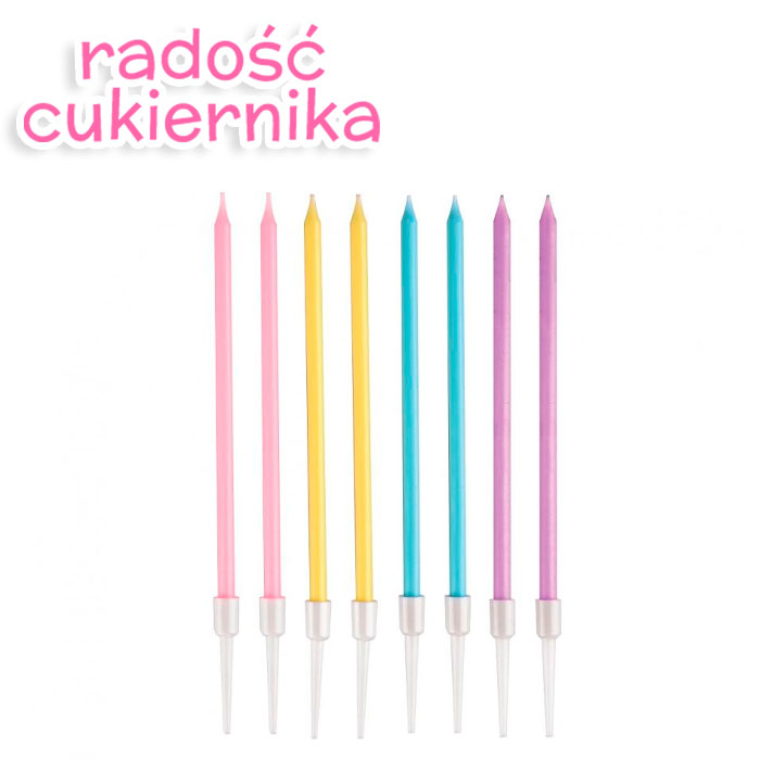 Świeczki makaronikowy mix, 14 cm, 8 szt. 