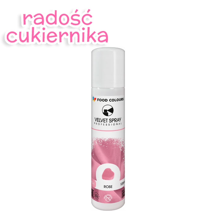 Spray velvet zamsz różowy Food Colours, 100 ml 