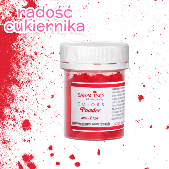 Barwnik spożywczy jadalny w proszku czerwony ciemny Saracino 5 g 