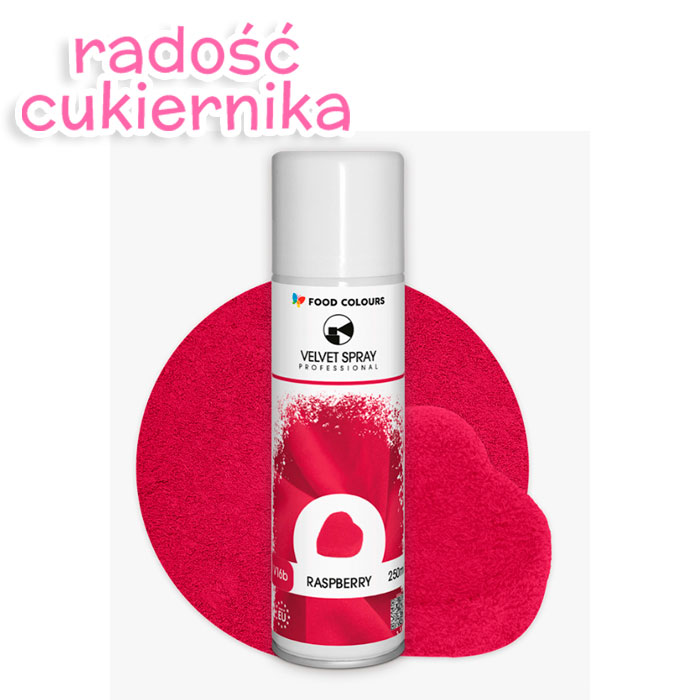 Spray velvet zamsz raspberry Food Colours, 250 ml 