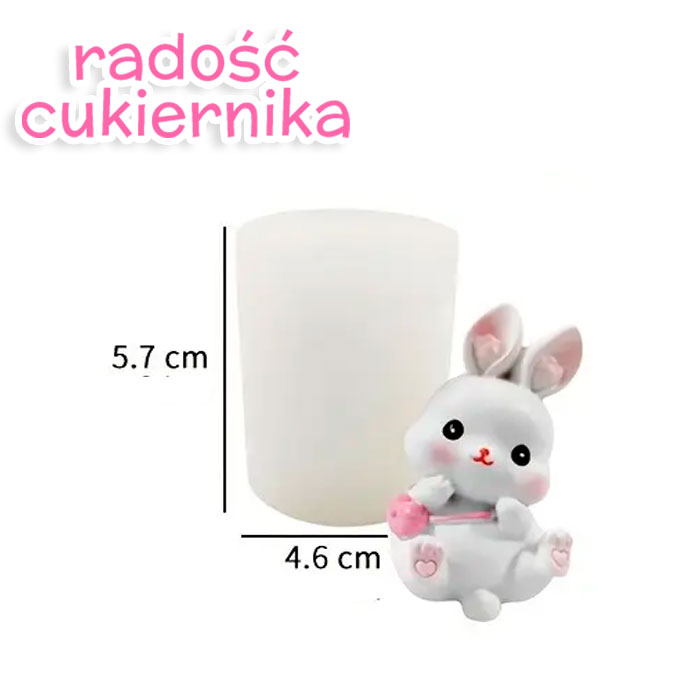 Forma silikonowa 3D "Króliczek 4", 5,7 cm 