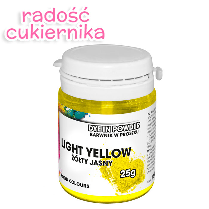 Barwnik wodnorozpuszczalne w proszku Food Colours, 25 g,  żółty jasny  