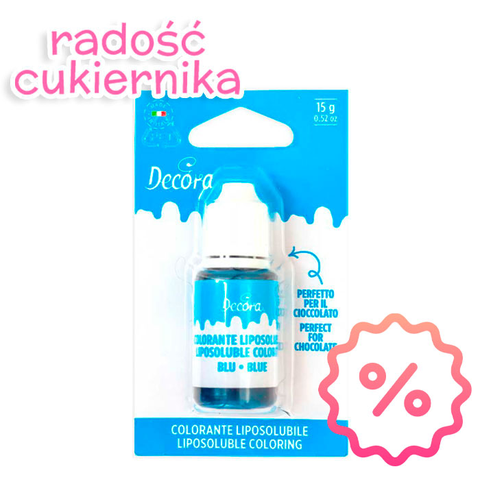 картинка OBNIŻONA CENA Barwnik Decora w płynie do mas tłustych niebieski 15g 