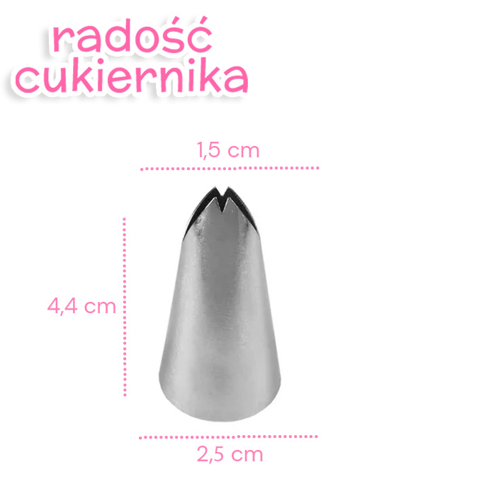 Tylka stal nierdzewna "Liść", 4,4 cm 