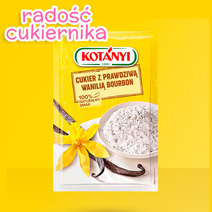 Cukier puder z prawdziwą wanilią Bourbon "Kotanyi", 10 g 