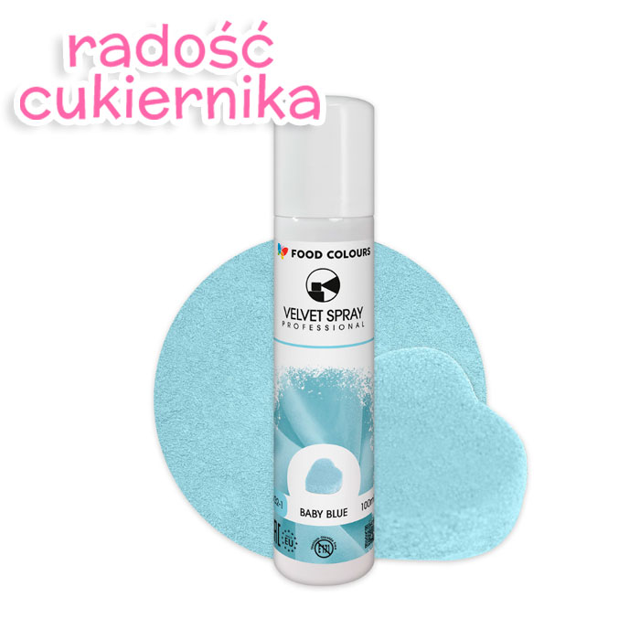 Spray velvet zamsz Niebieski Baby blue 100 ml Food Colours