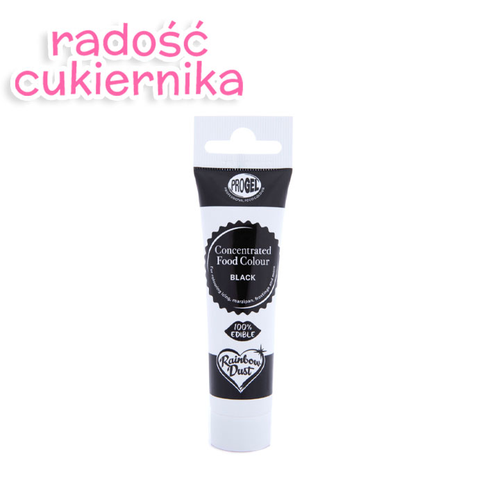 Barwnik spożywczy w żelu ProGel Rainbow Dust black, 25 g 