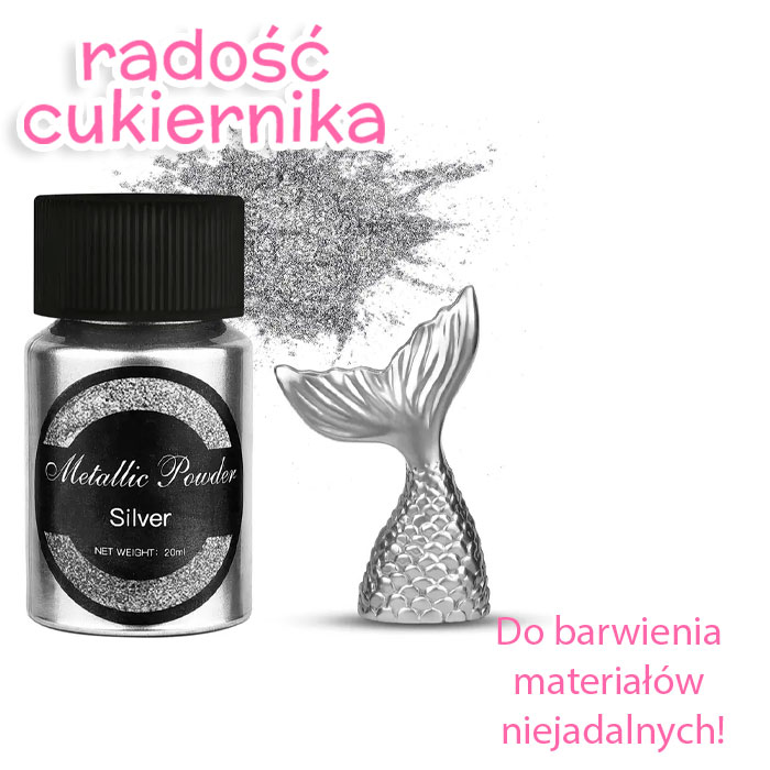 Barwnik w kolorze metalicznego srebrny (nie do użytku spożywczego!)