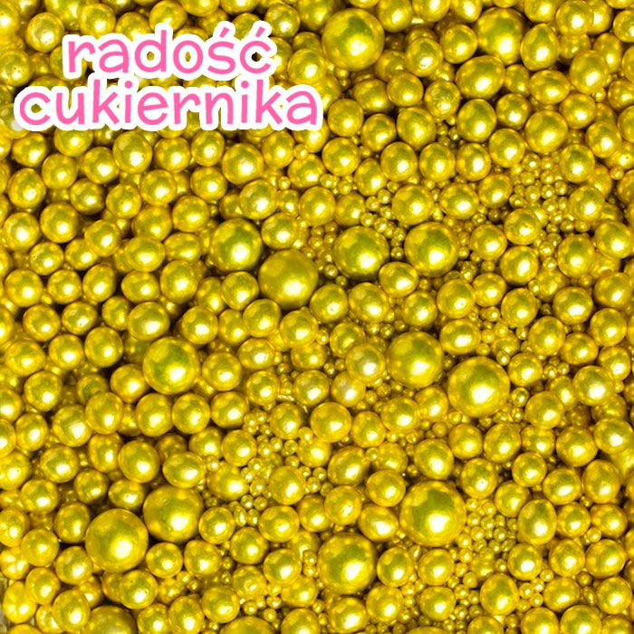 Perły cukrowe metaliczne złoto, 50 g 