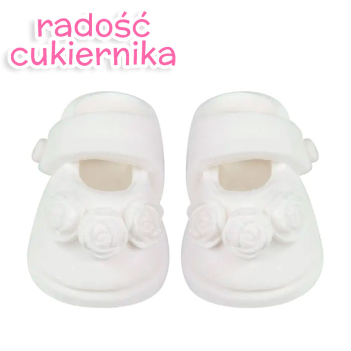 Buciki białe figurki cukrowe, 2 szt. 