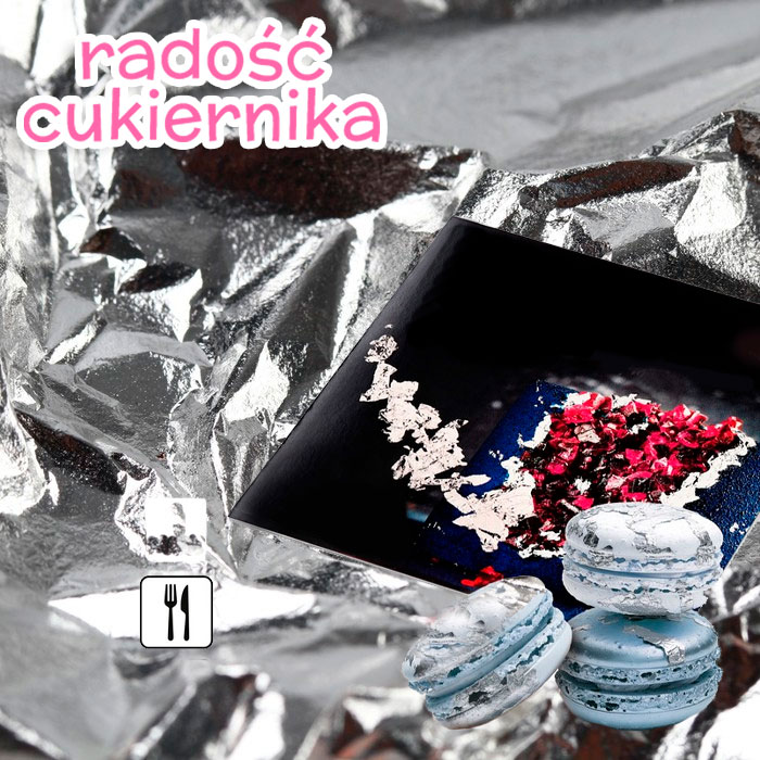 Srebra jadalne 1 arkusz 14×14 cm