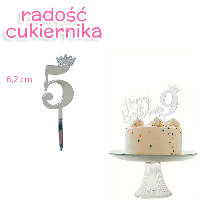 Topper Cyfra 5, 6,2cm 