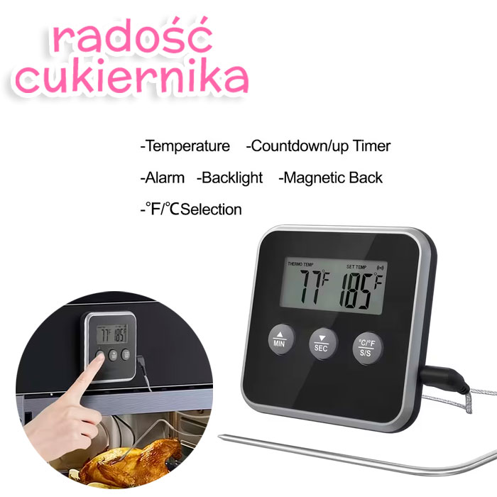 Termometr kuchenny elektroniczny z sondą 