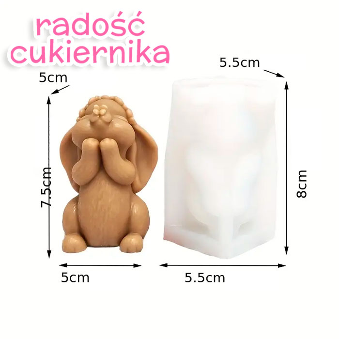 Forma silikonowa 3D Królik i motyl 7,5 cm 