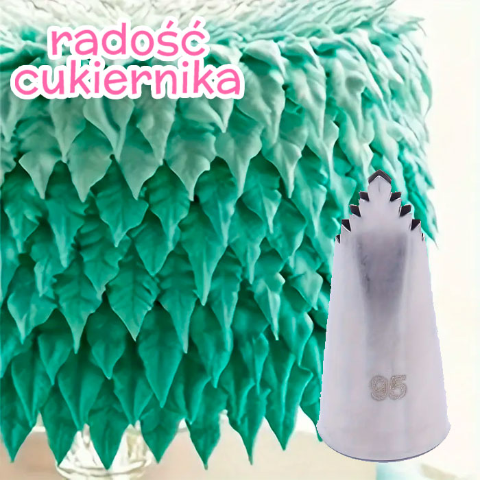 Tylka stal nierdzewna do kremu liść  № 95, 3,7 cm 