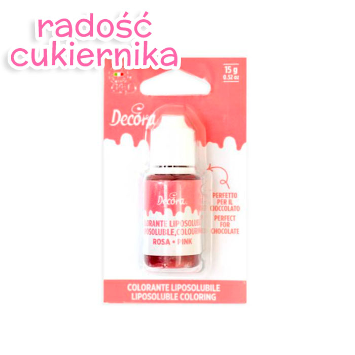 картинка Barwnik Decora w płynie do mas tłustych różowy 15g 