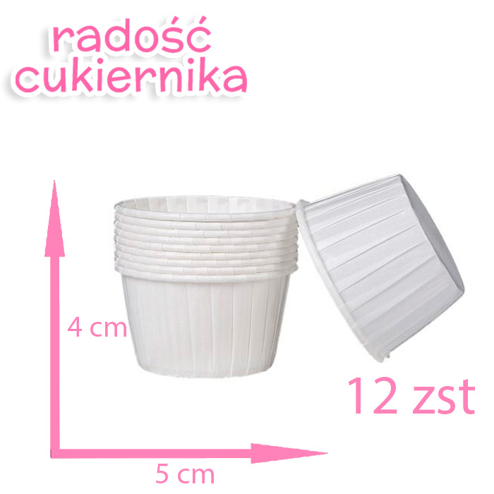  Papilotki do maffinek biały 5 х 4 cm, 12 szt 