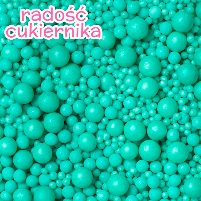 Perły cukrowe turkusowe Mix 50 g 