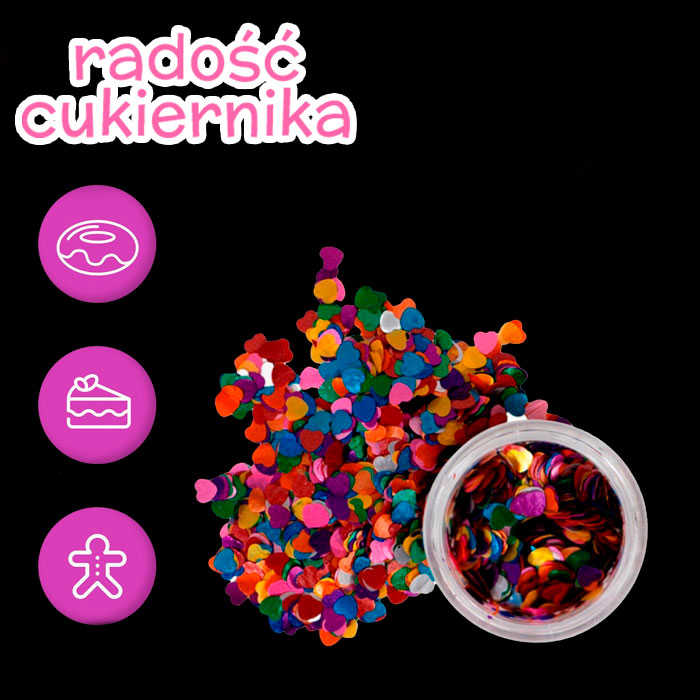 Brokat figurowy „Serca”, mix, 0,5 g