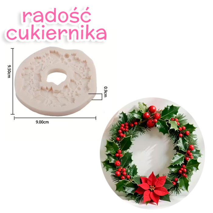 Forma silikonowa Wieniec świąteczny 9 cm 