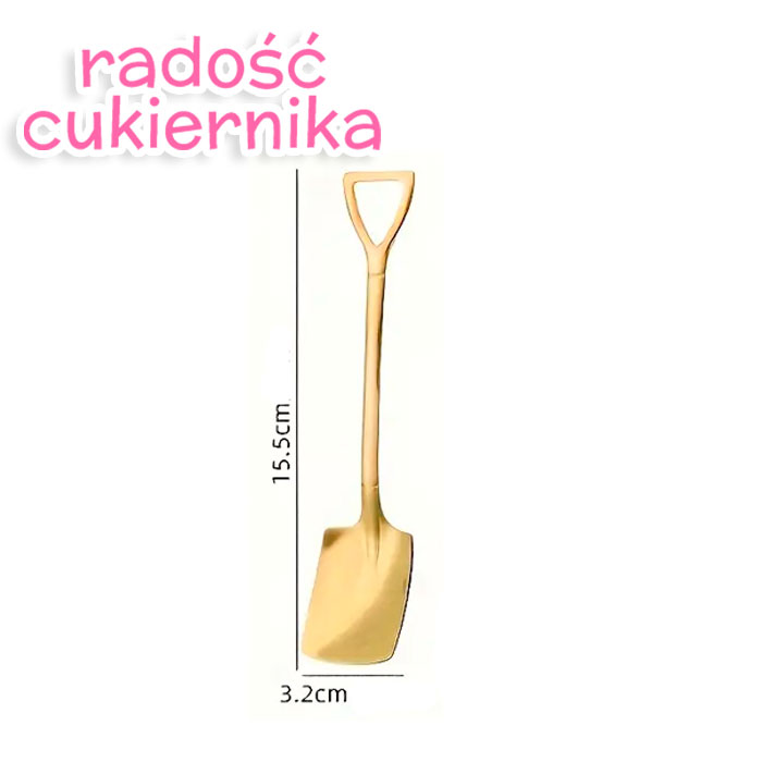 Dekoracyjna łyżeczka do tortu bento złota,15,5 cm 