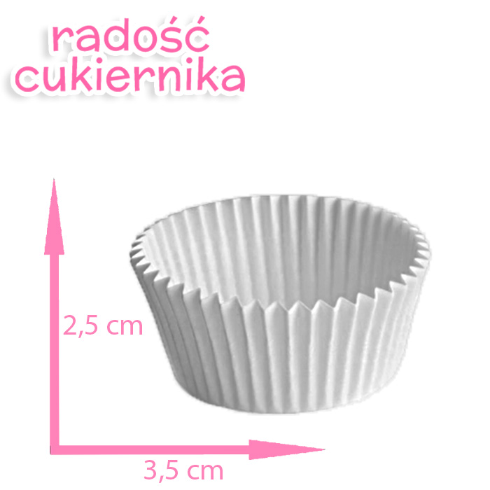  Papilotki do muffinek białe 2,5 х 3,5 cm, 20 szt 