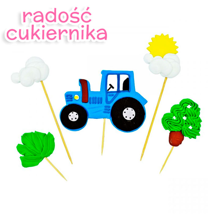 Figurka cukrowa na tort Koparka 2D 