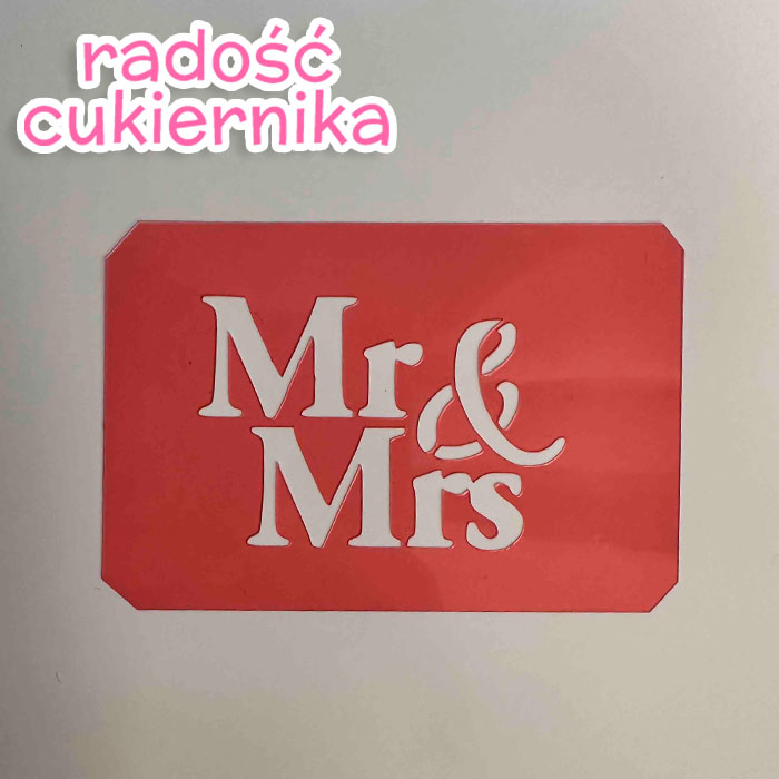 Szablon "Mr & Mrs" 4,5 x 5,5 cm,1 szt 