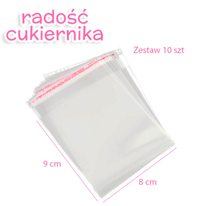 Samoprzylepne woreczki foliowe na desery 8 x 9 cm, 10 szt 