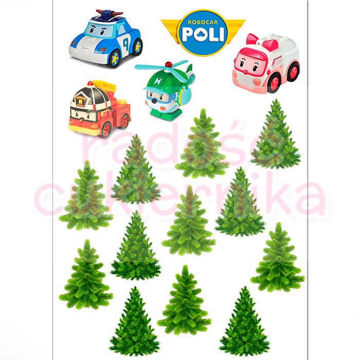 Opłatek na tort "Robocar Poli №1"  