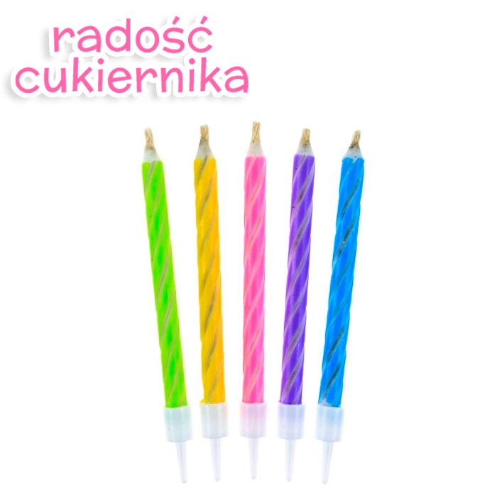 Świeczki na tort 6,5 cm niegasnące magiczne 10 szt 