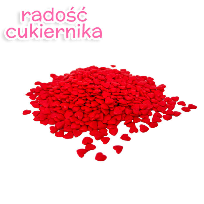Posypka cukrowa serduszka czerwone, 50 g 